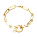 18ct Gold Vermeil Chunky T-Bar Chain Bracelet
