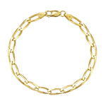 18ct Gold Vermeil Flat Link Chain Bracelet (Mens)