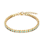18ct Gold Vermeil Turquoise Bezel Bracelet