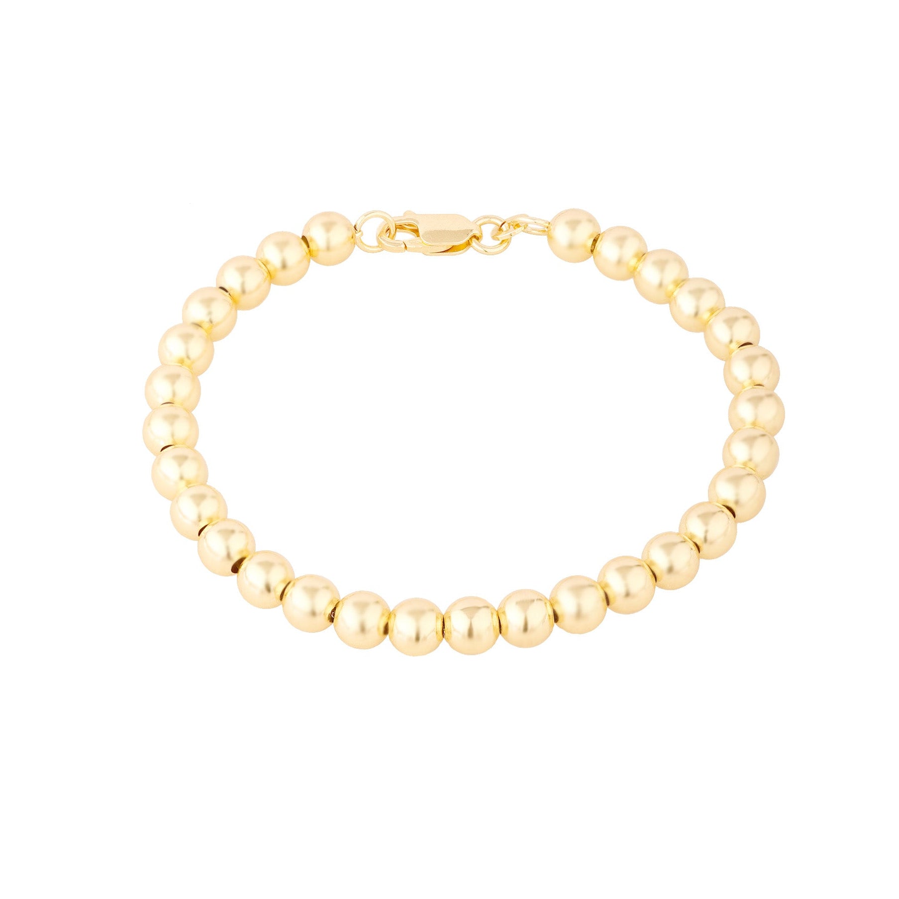 Gold beaded bracelet on a white background - Seol Gold