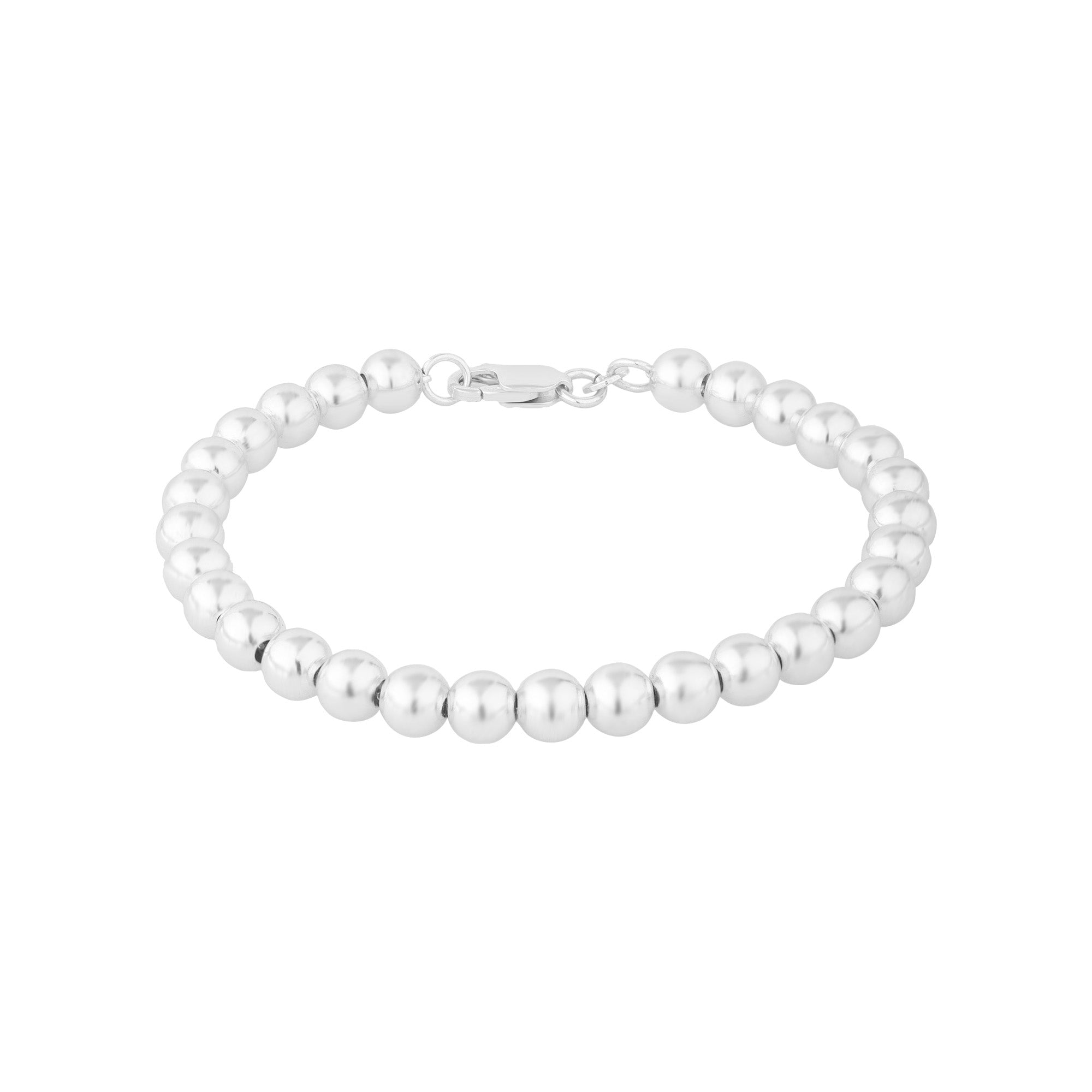 Silver beaded bracelet on a white background - Seol Gold