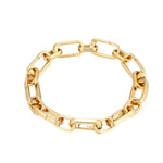 18ct Gold Vermeil Chunky Interlocking Detachable Chain Bracelet
