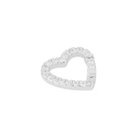 Heart-shaped silver ring with small diamonds on a white background - seolgold