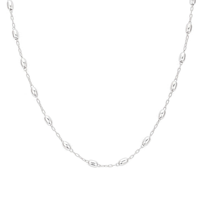 silver bead chain necklace - mens - seol gold