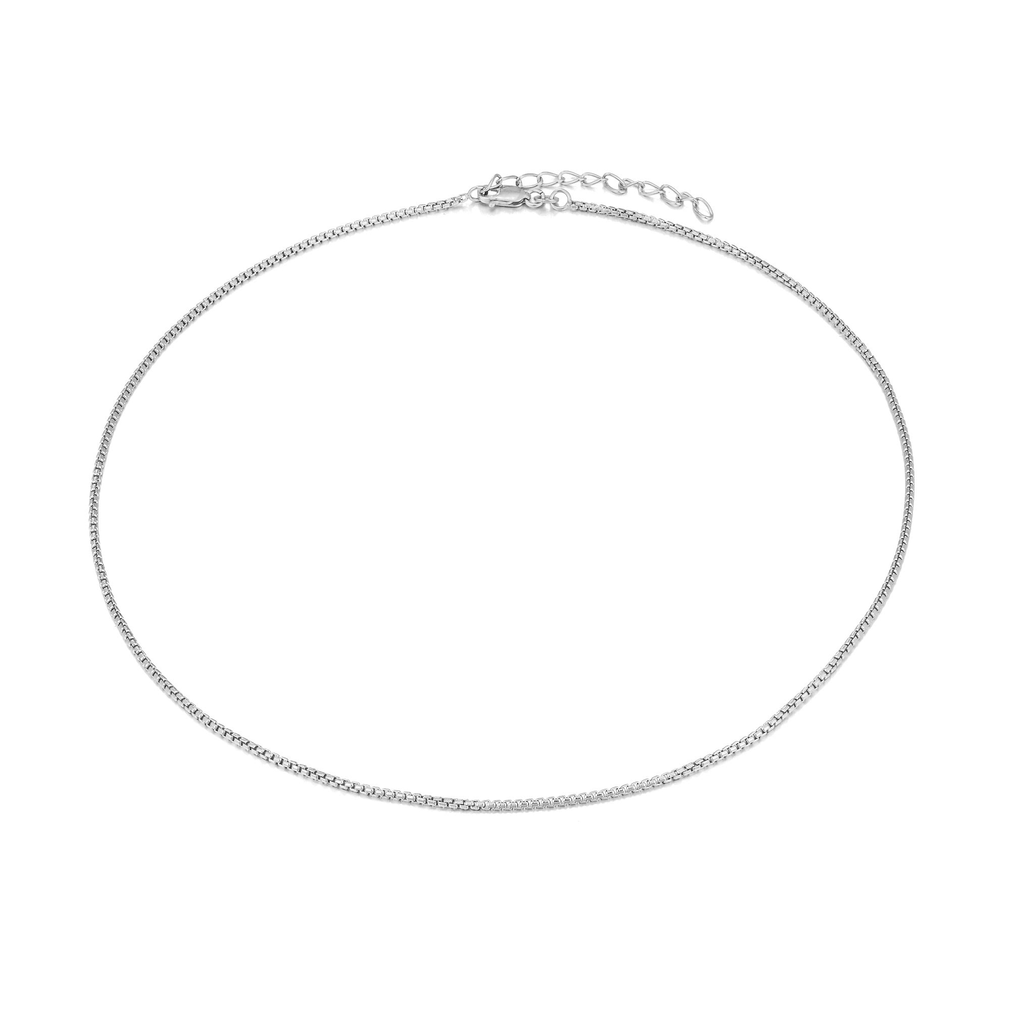 Silver necklace on a white background - seolgold
