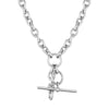 chunky silver t bar chain - seolgold