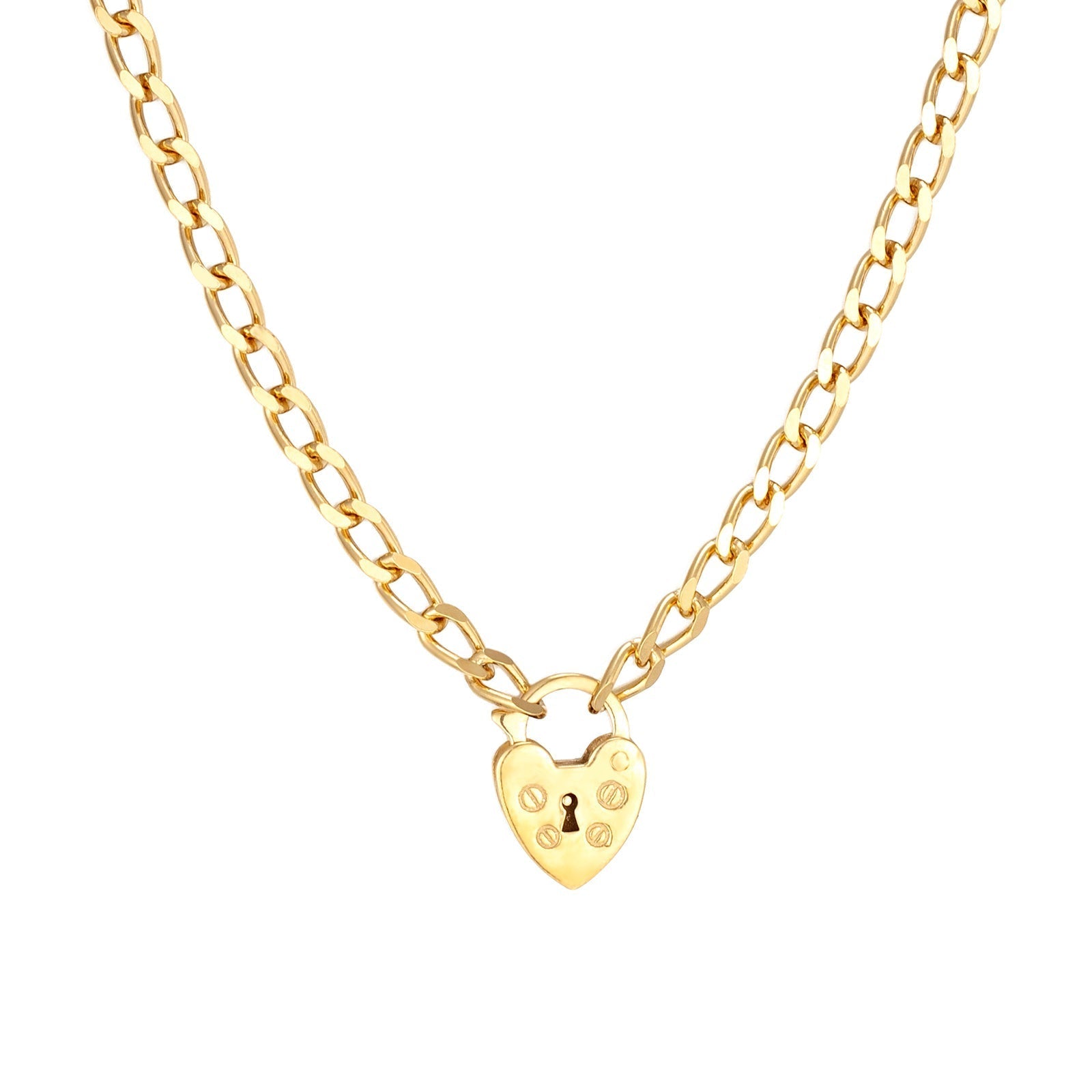 Seol Gold - Heart Lock Charm Necklace