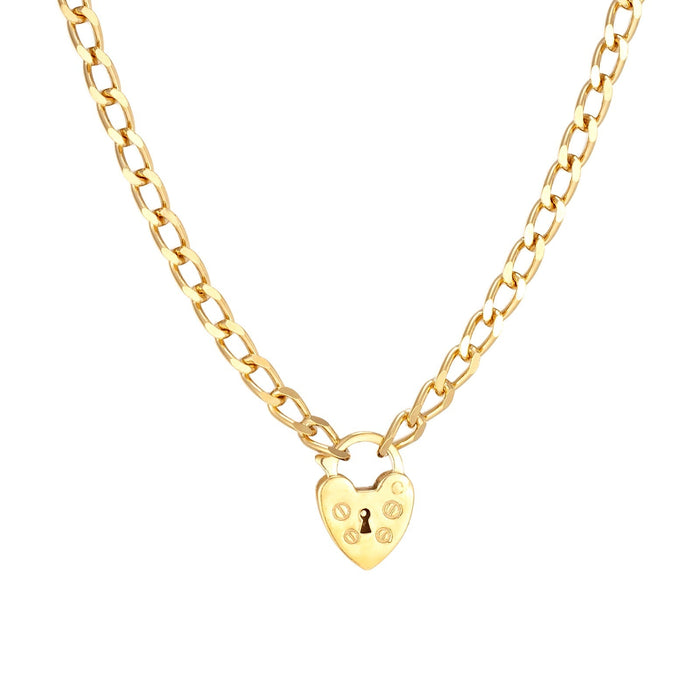 Seol Gold - Heart Lock Charm Necklace