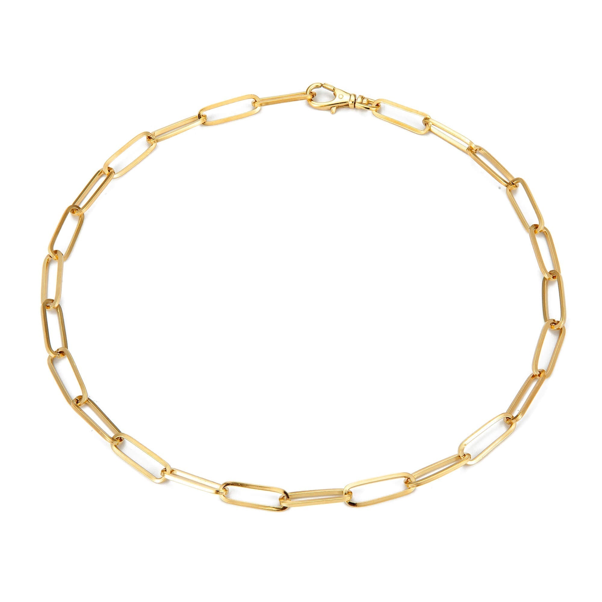 paperclip gold chain - chunky gold chain - seolgold