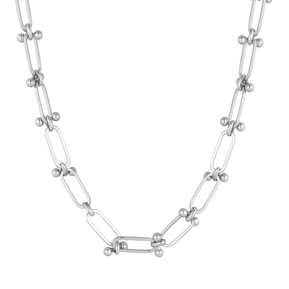 Sterling Silver Ball and Link Choker Chain (Mens)