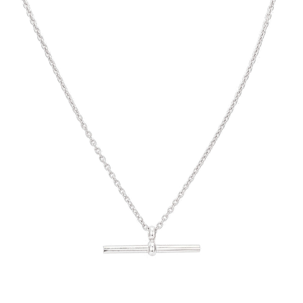 Sterling Silver T-Bar Chain Necklace (Mens)