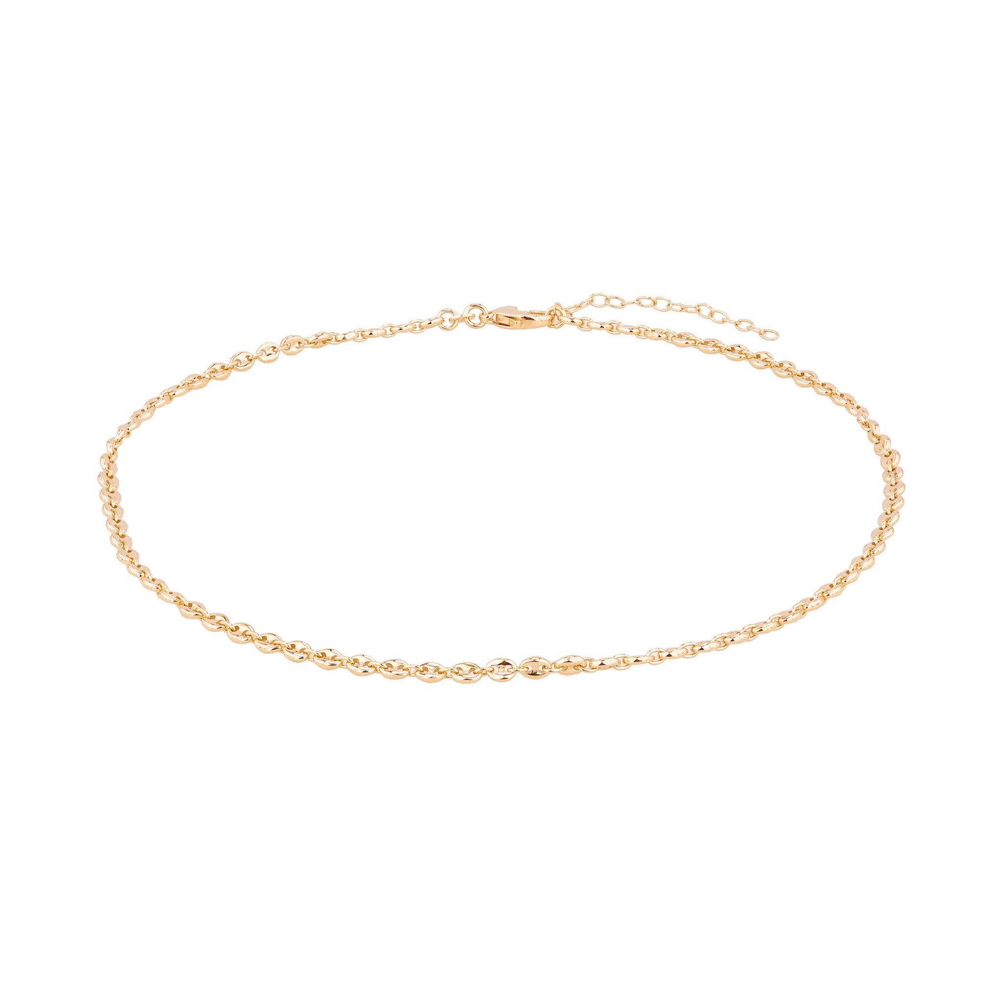 Gold chain necklace on a white background - seolgold
