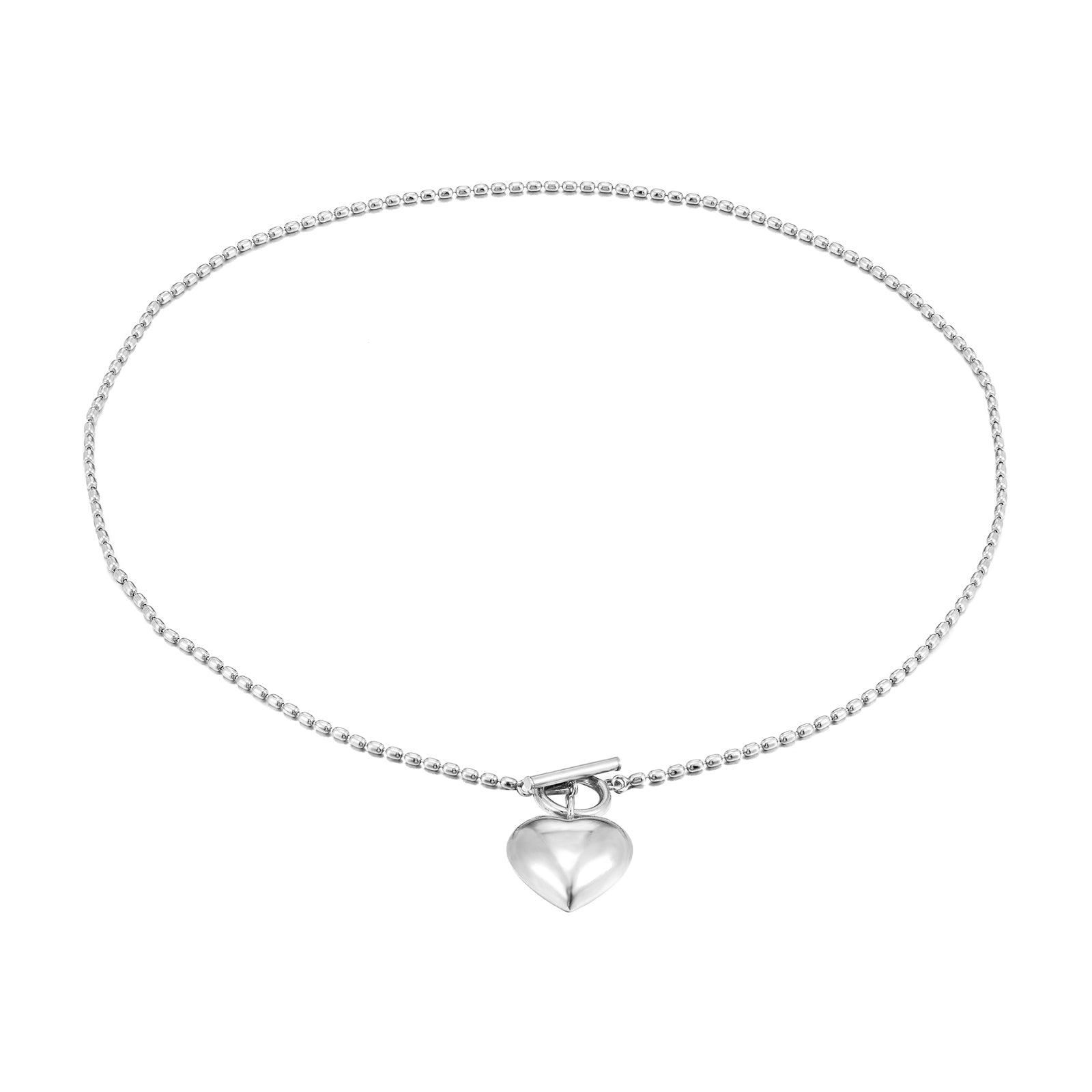Seol gold - Bead heart T- Bar Necklace