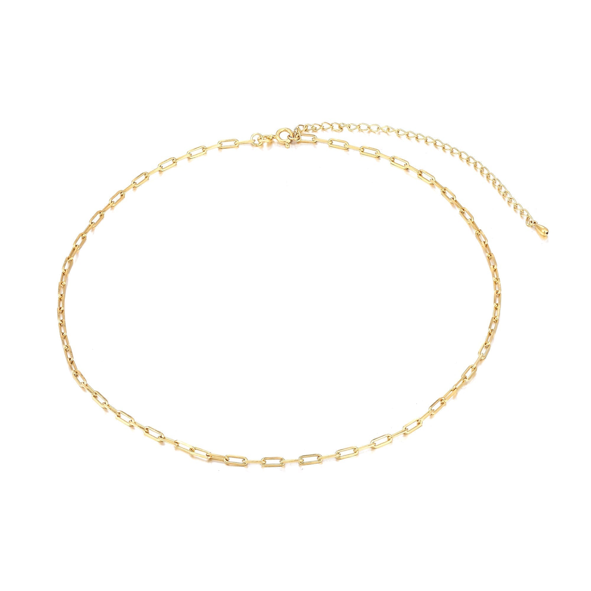 gold paperclip chain - gold chain - seolgold