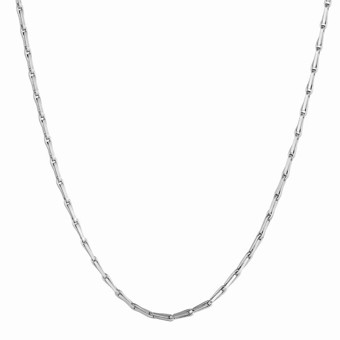A sterling silver barleycorn chain necklace with a spring ring fitting, presented against a white background - seolgold