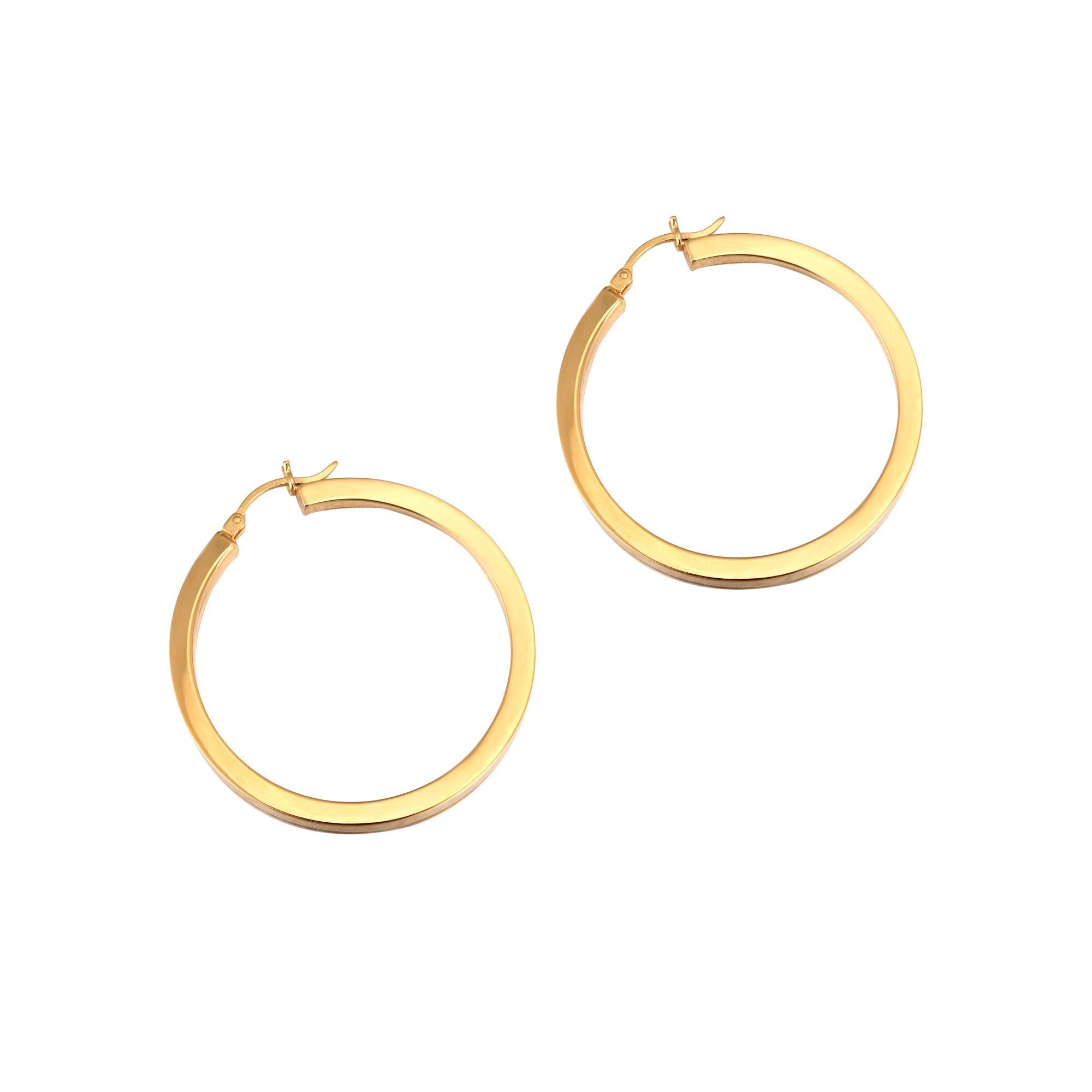 18ct Gold Vermeil  large gold hoop earrings - seolgold