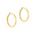 18ct Gold Vermeil Flat Edge Creole Hoop Earrings