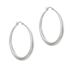 Sterling Silver Asymmetric Creole Hoops