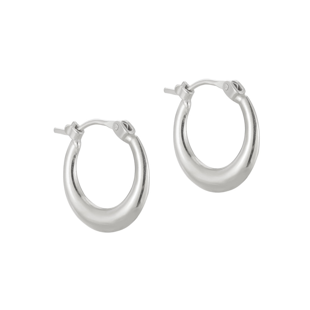 Sterling Silver Curved Creole Hoops