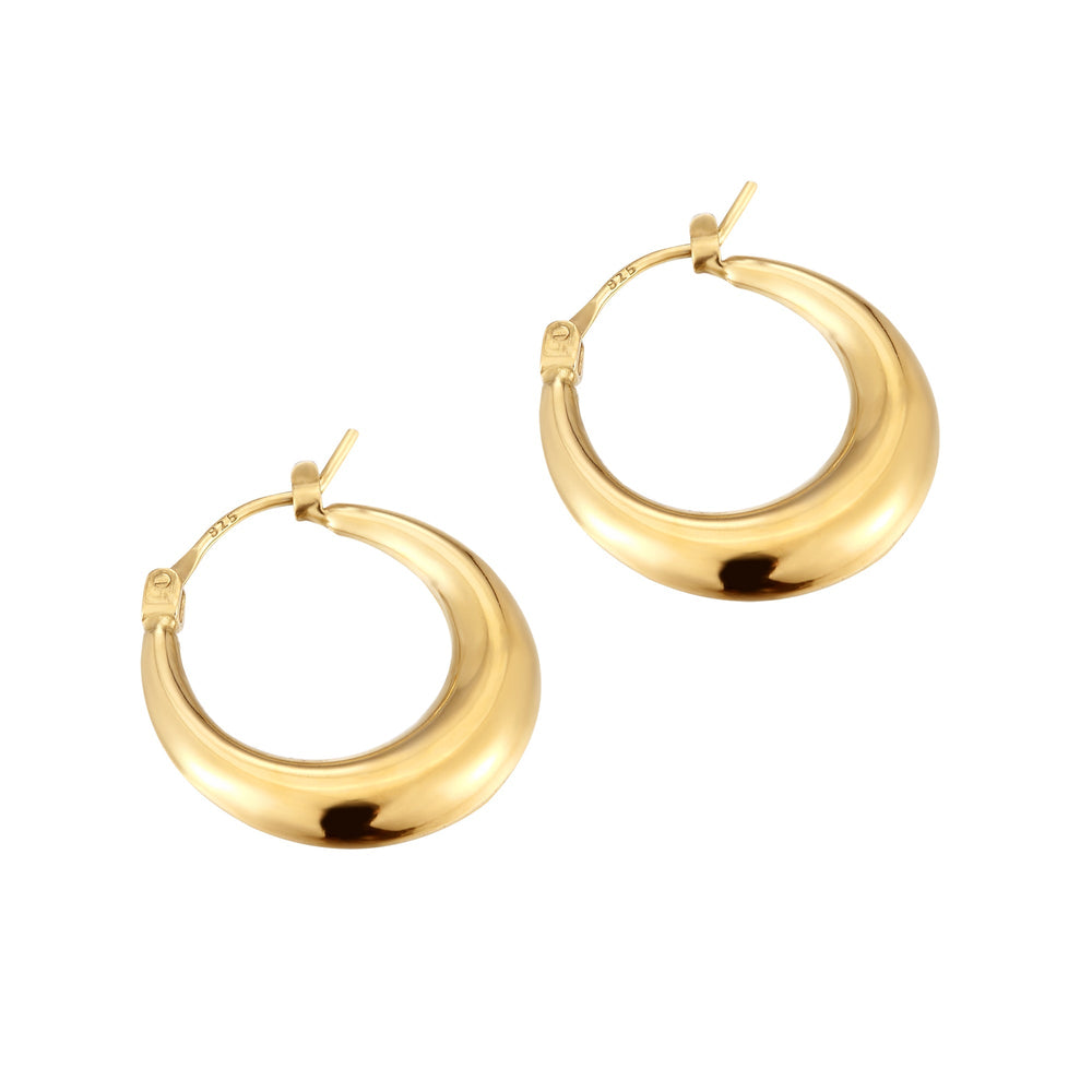 18ct Gold Vermeil Curved Creole Hoops