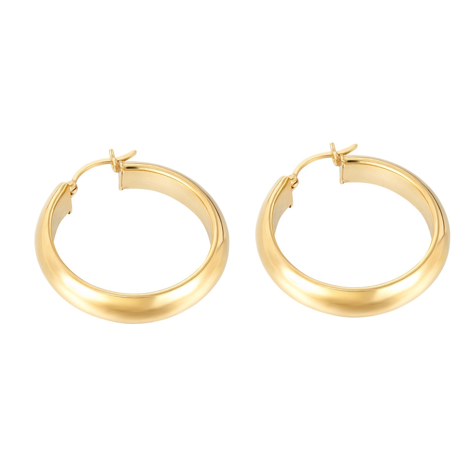 seol gold - Chunky Rounded Creole Hoops