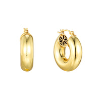 Seol Gold -  18ct Gold Vermeil Round Puffy Hoops