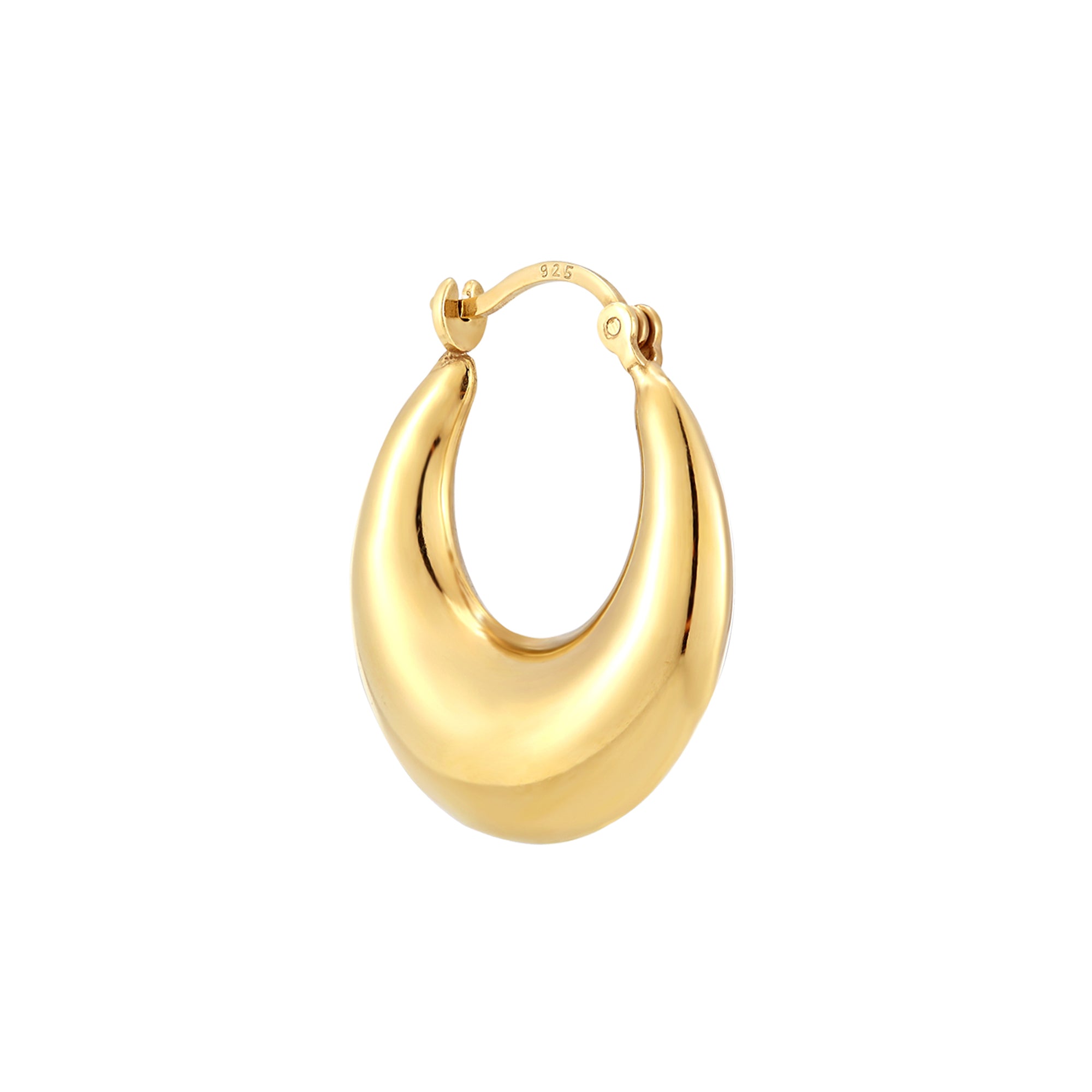 18ct Gold Vermeil Chunky Curved Creole Hoops