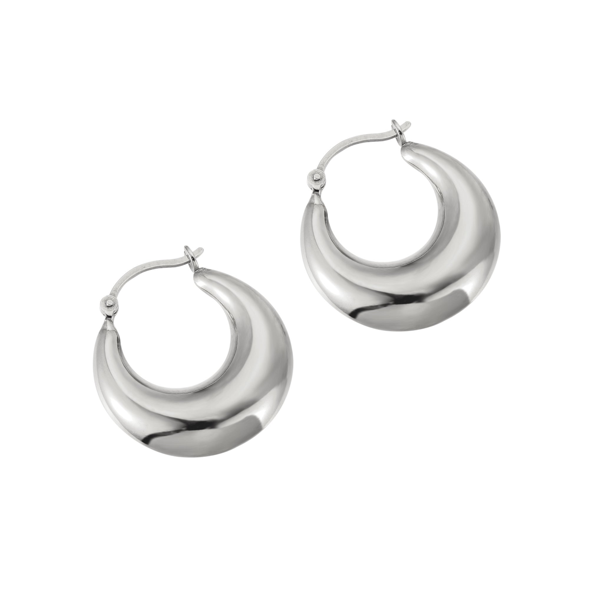 silver hoops - seolgold