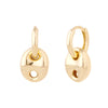 Gold hoop earrings on a white background - coffee bean hoop - seolgold