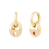 Gold hoop earrings on a white background - coffee bean hoop - seolgold