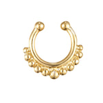 18ct Gold Vermeil Bead Dotted Faux Septum Cuff