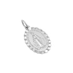 Sterling Silver Lady Guadalupe Oval Charm