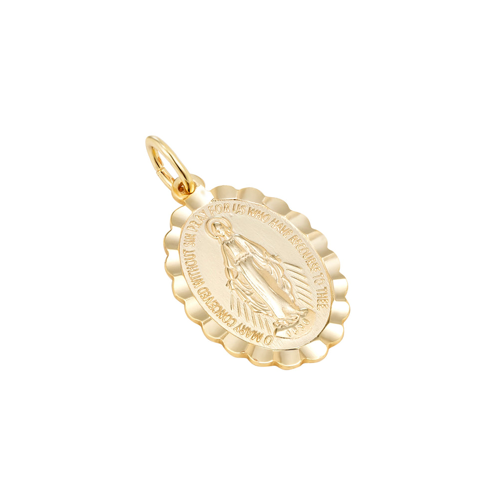 18ct Gold Vermeil Lady Guadalupe Oval Charm