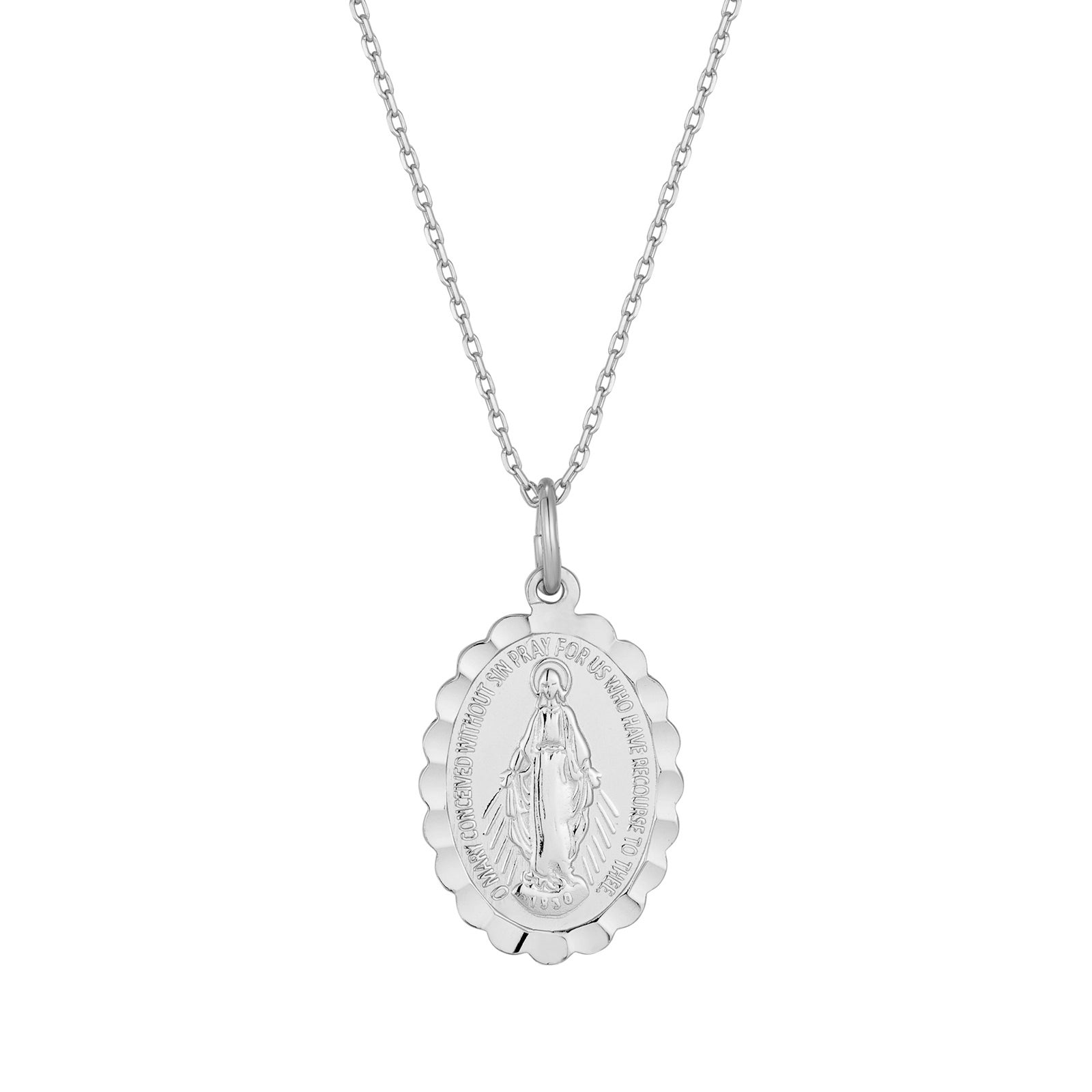 mens - silver Lady Guadalupe Pendant - seolgold