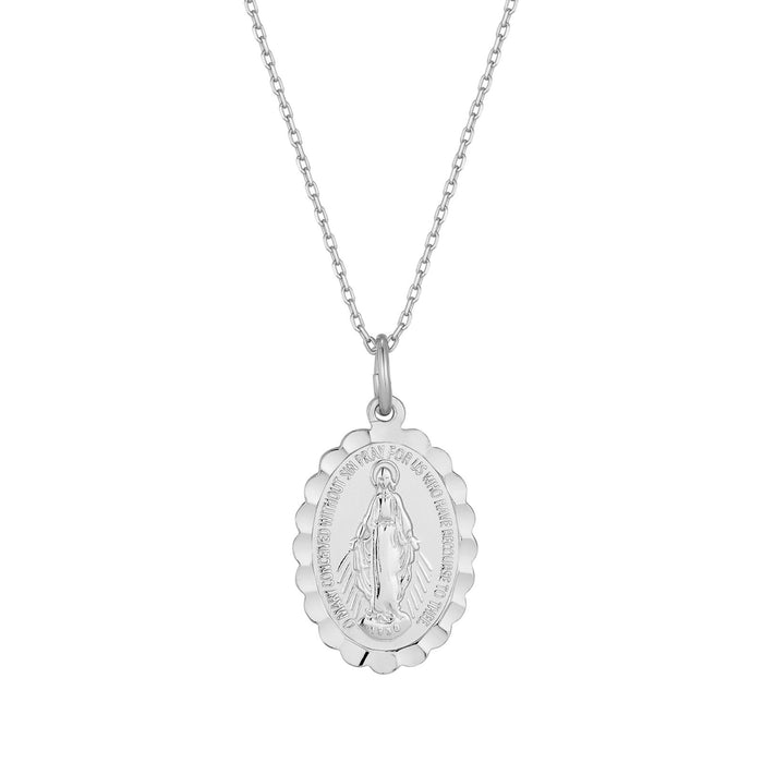 mens - silver Lady Guadalupe Pendant - seolgold