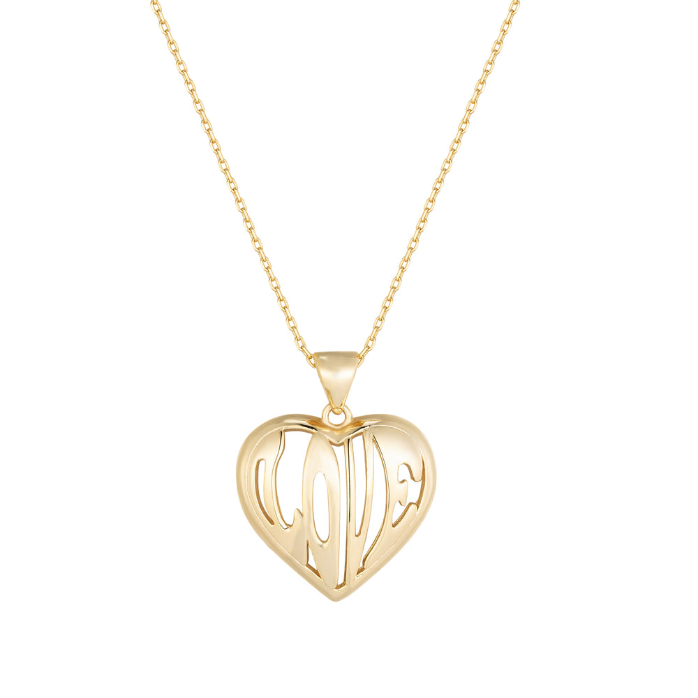 18ct Gold Vermeil Big 'Love' Heart Pendant