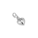 Sterling Silver Tiny Puffy Heart Lobster Claw Charm