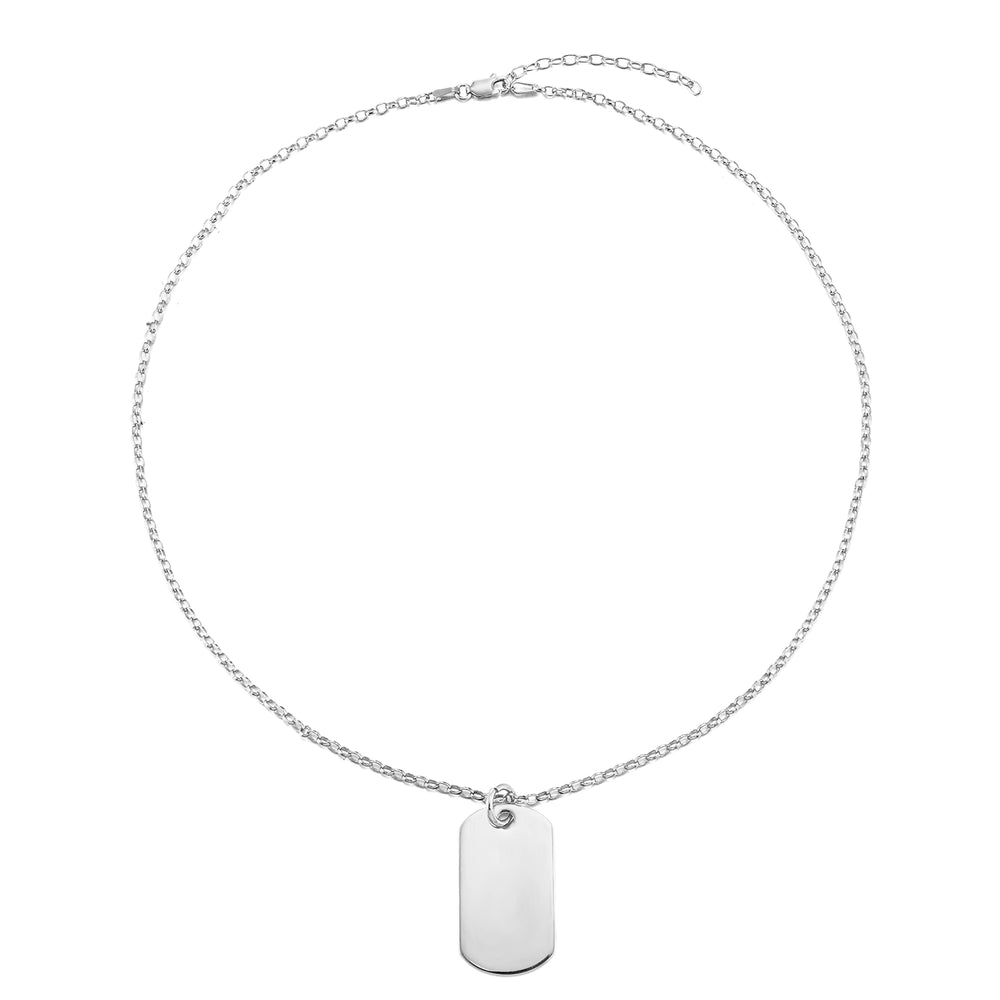 silver dog tag necklace - seolgold