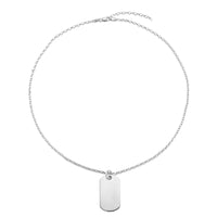 silver dog tag necklace - seolgold