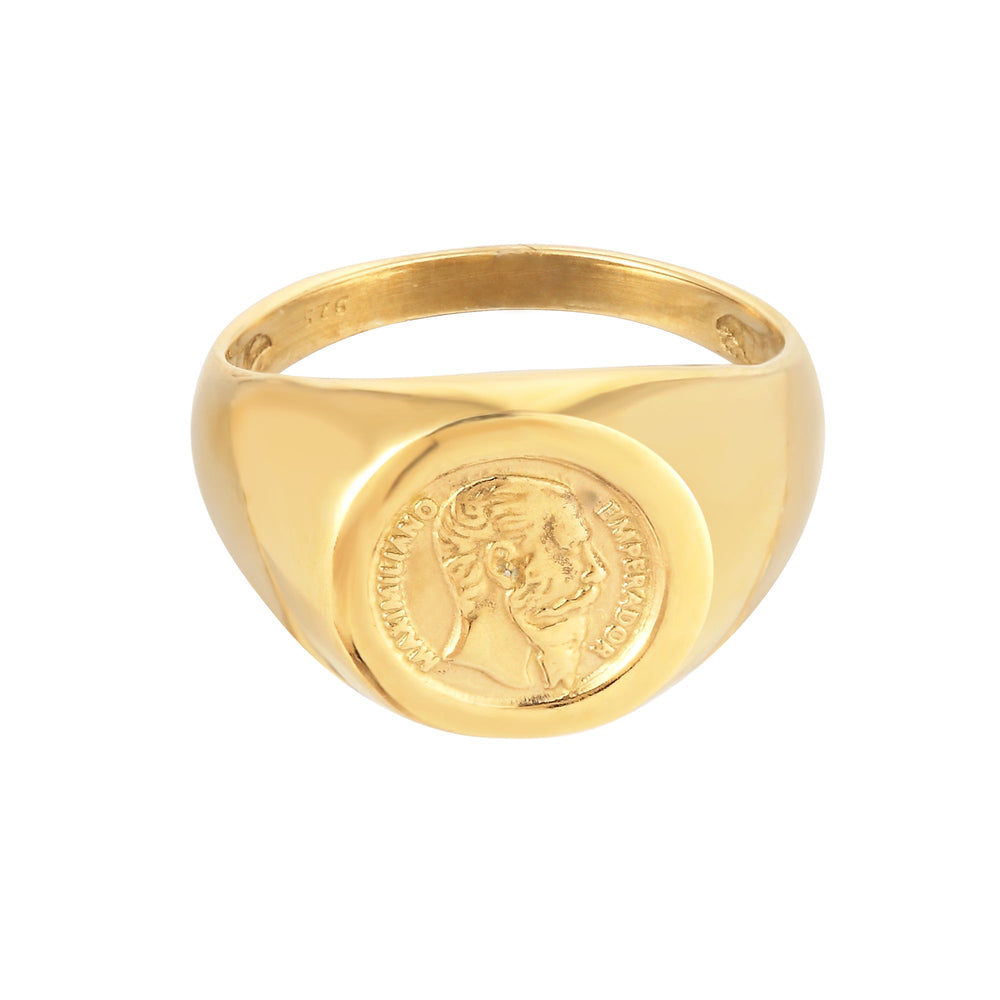 18ct Gold Vermeil Maximilian I of Mexico Signet Ring