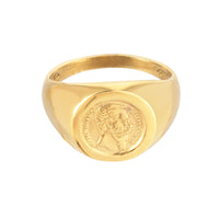 gold signet ring - mens - seol-gold