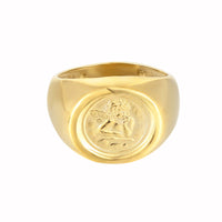 Angel cherub signet ring - mens - seolgold