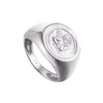 Sterling Silver Angel Cherub Signet Ring (Mens)