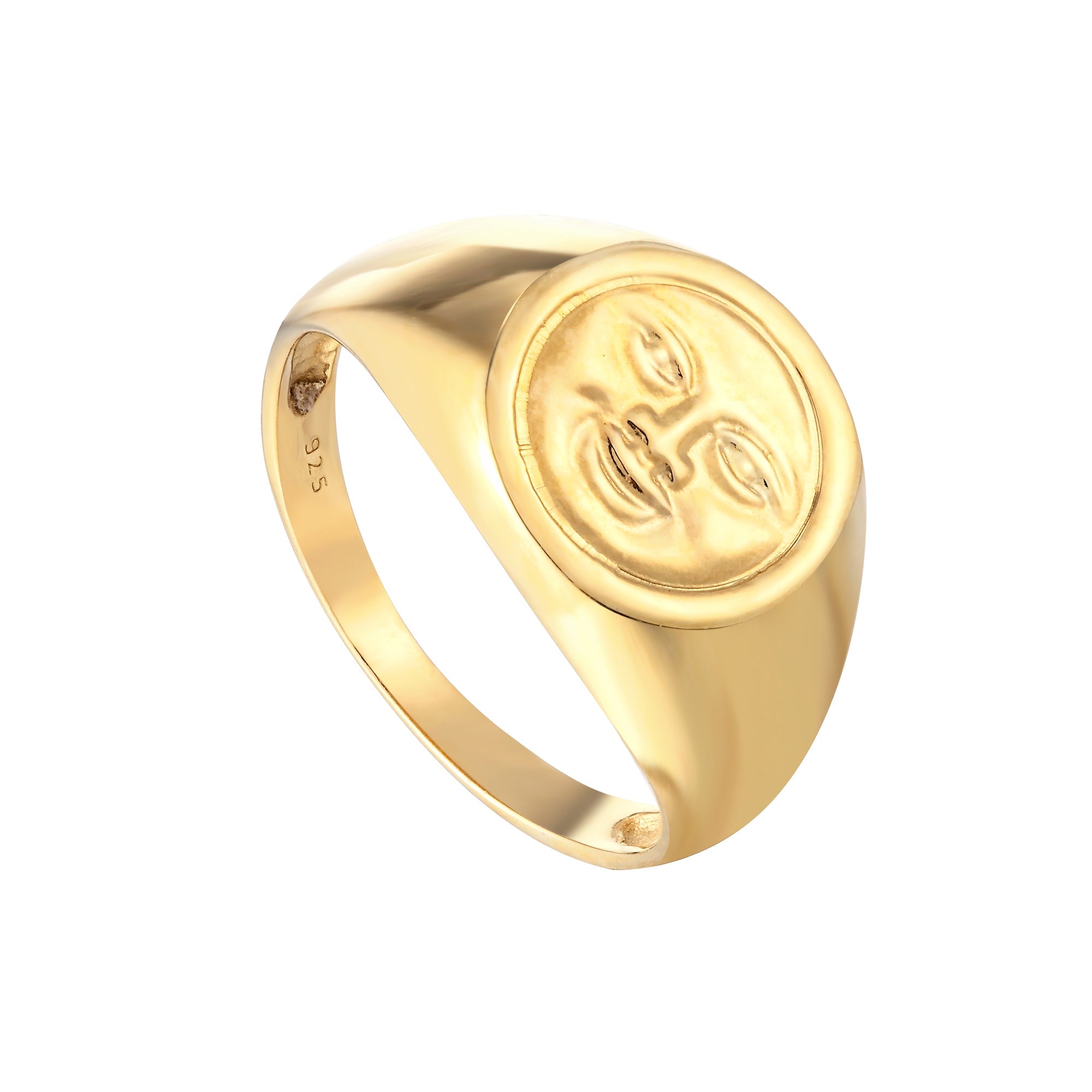 Gold signet ring -  mens - seolgold