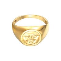 gold Moon Signet Ring - seol-gold