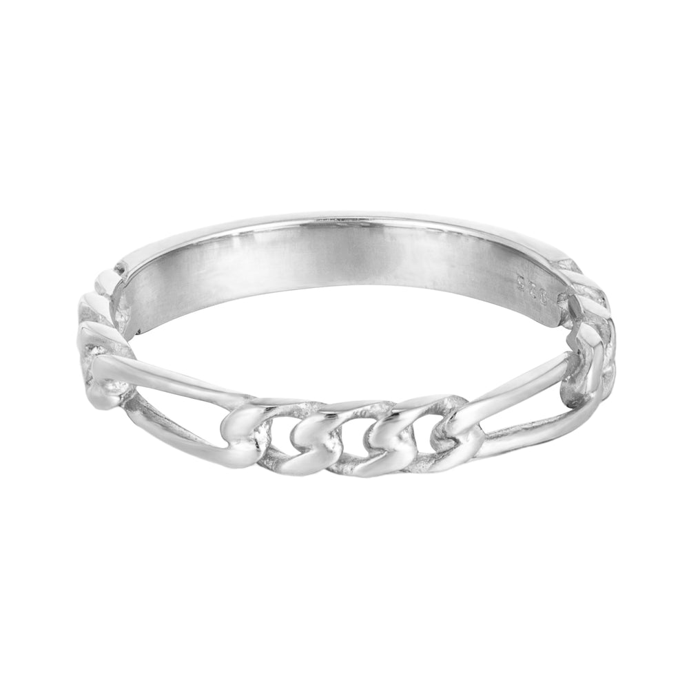 Sterling Silver Figaro Chain Ring