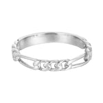 Sterling Silver Figaro Chain Ring