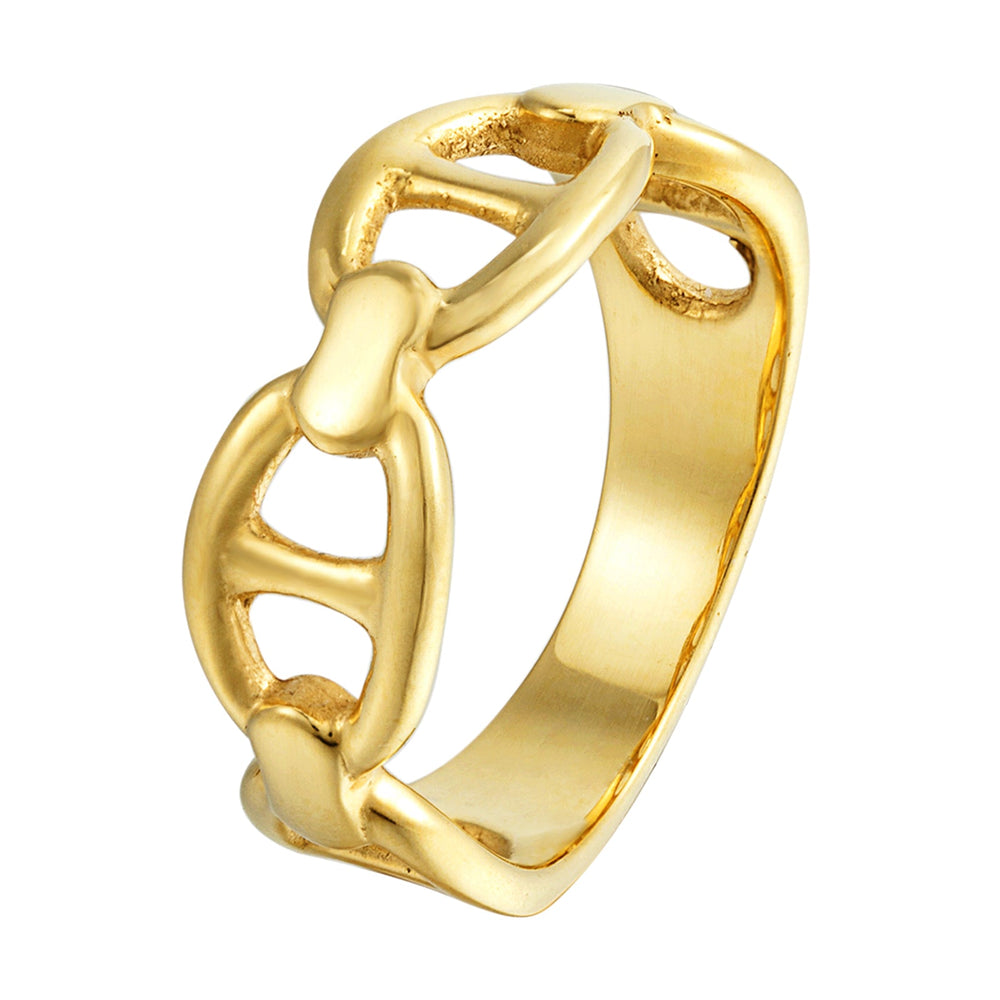 gold mariner ring - anchor ring - mens - seolgold