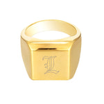18ct Gold Vermeil Engravable Domed Square Signet Ring