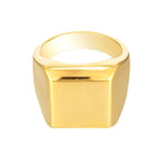 18ct Gold Vermeil Domed Square Signet Ring (Mens)